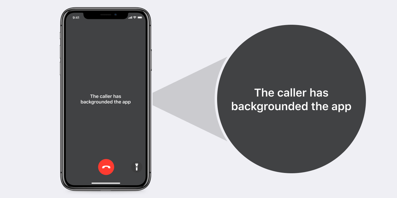 iPhone with 'backgrounded app' screen
