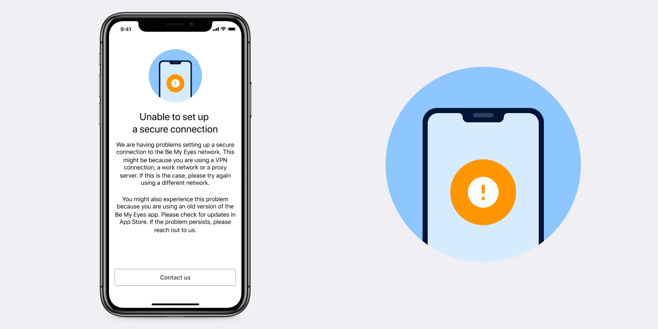 iPhone with 'Unable to set up a secure connection' screen
