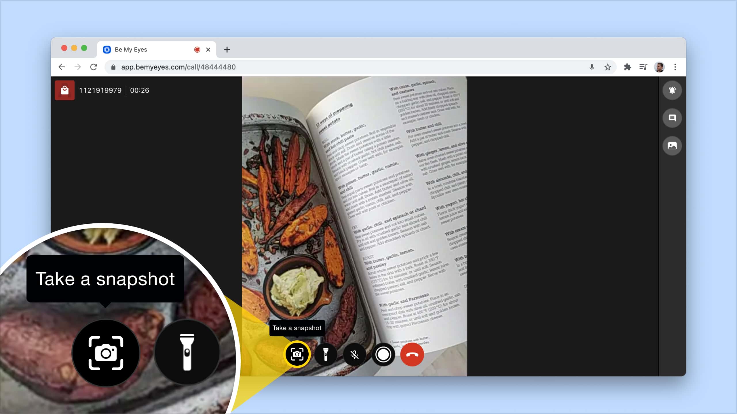 Take a Snapshot - screenshot of the Agent Web app